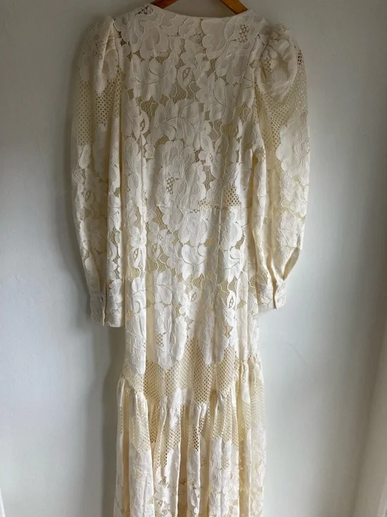 Mr. Larkin The Penny Dress S Small  NWT Ivory Lace V-Neck Long Sleeve Dress - Picture 11 of 12